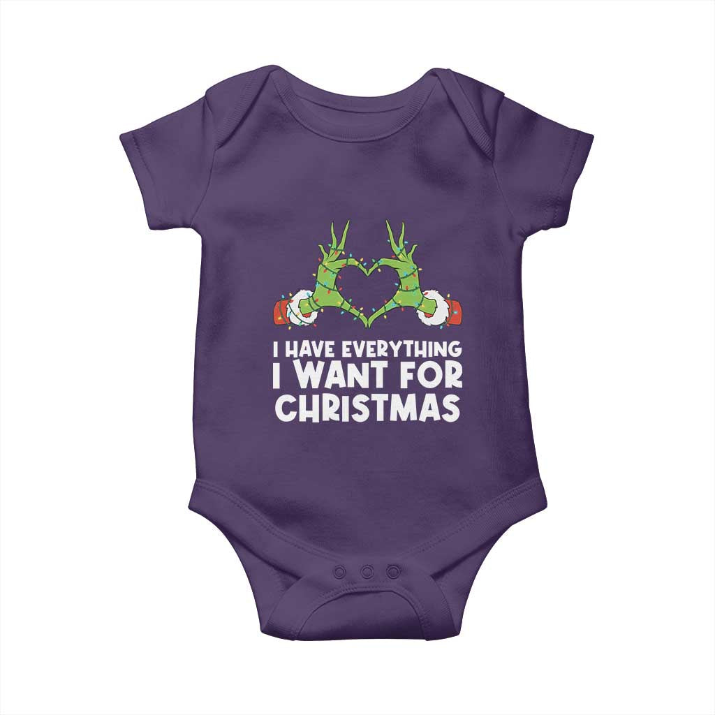 Funny Elf Hand Christmas Baby Onesie I Have Everything I Want For Christmas - Wonder Print Shop