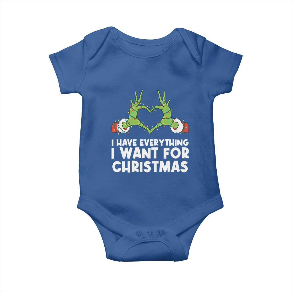 Funny Elf Hand Christmas Baby Onesie I Have Everything I Want For Christmas - Wonder Print Shop