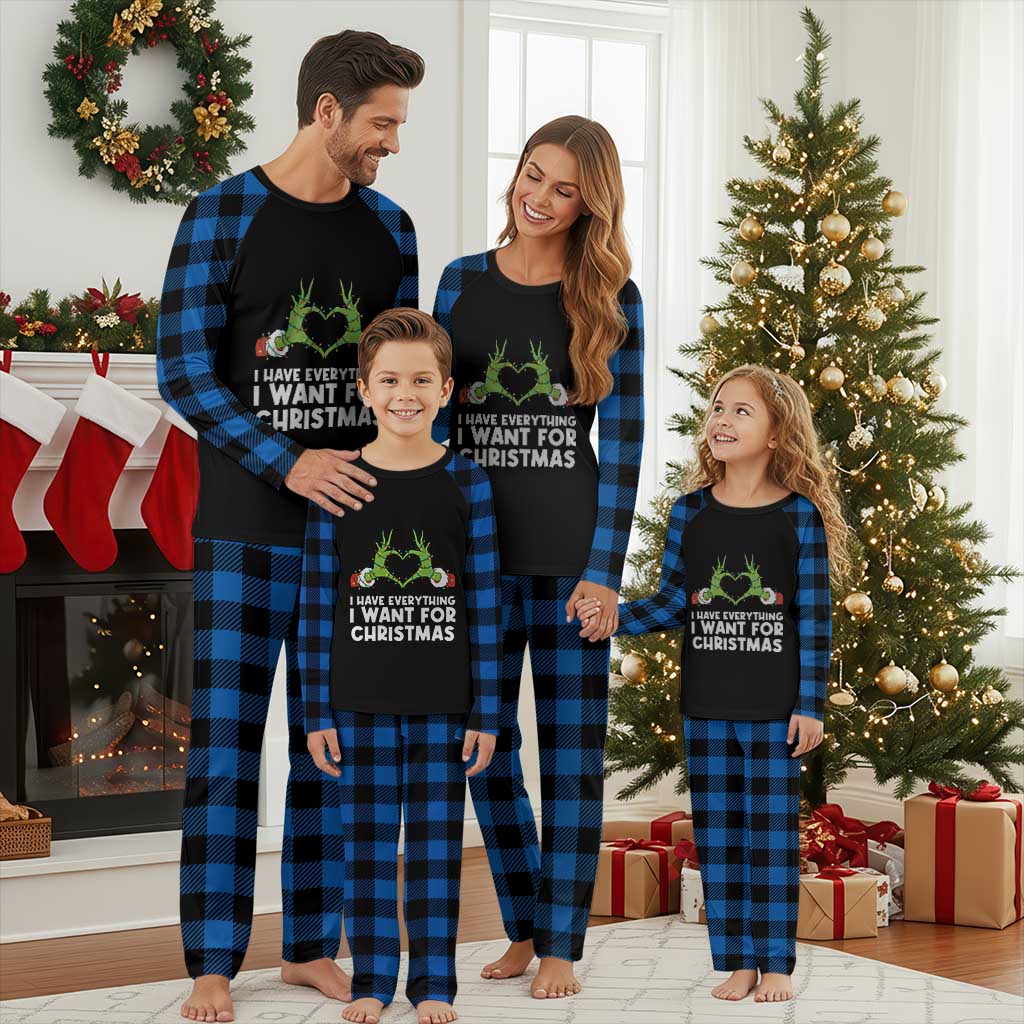 Funny Elf Hand Christmas Plaid Pajama Set I Have Everything I Want For Christmas - Wonder Print Shop
