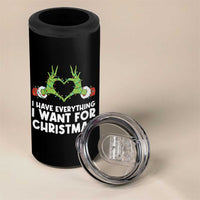 Funny Elf Hand Christmas 4 in 1 Can Cooler Tumbler I Have Everything I Want For Christmas - Wonder Print Shop