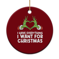 Funny Elf Hand Xmas Ceramic Ornament I Have Everything I Want For Xmas - Wonder Print Shop