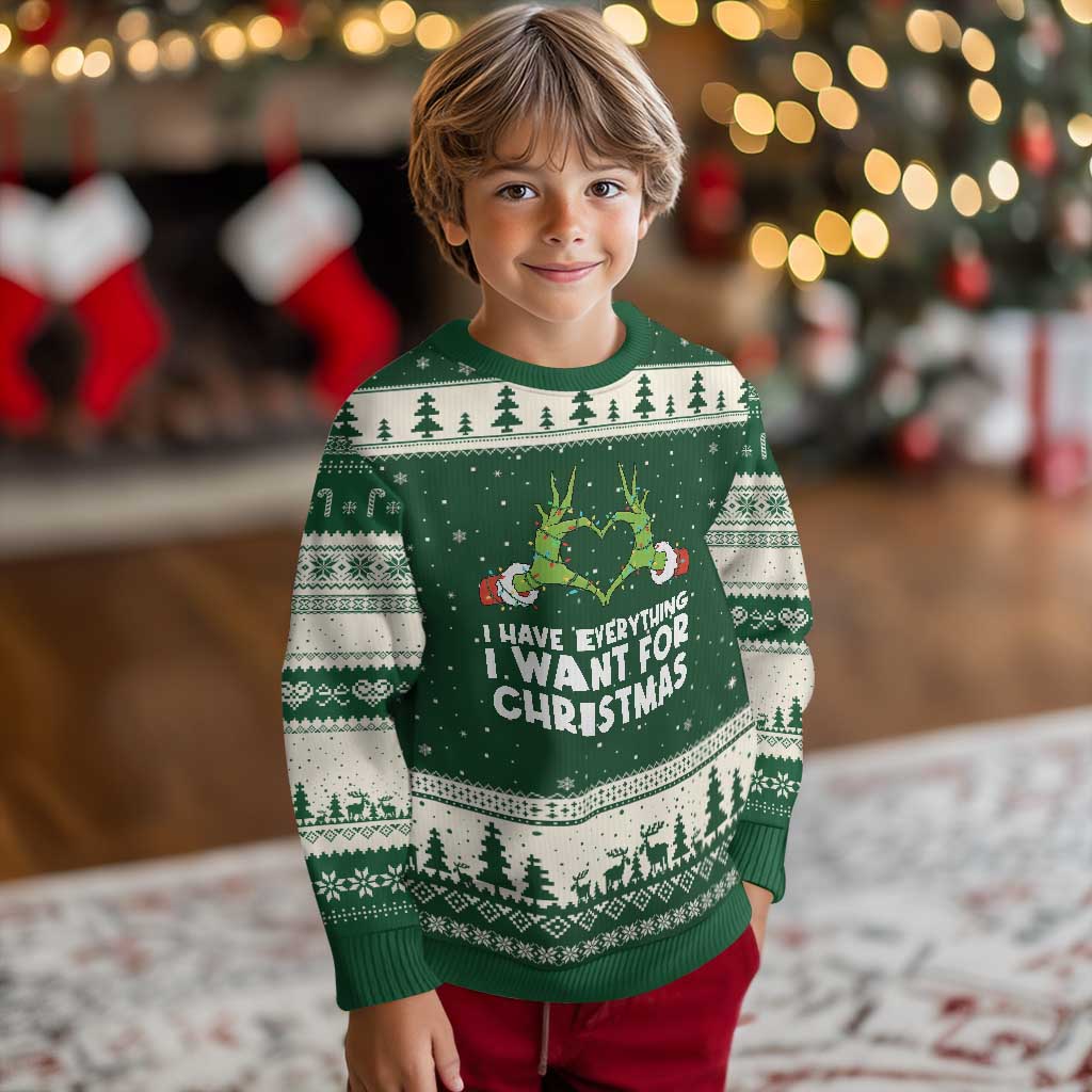 Funny Elf Hand Xmas Ugly Christmas Sweater I Have Everything I Want For Xmas - Wonder Print Shop