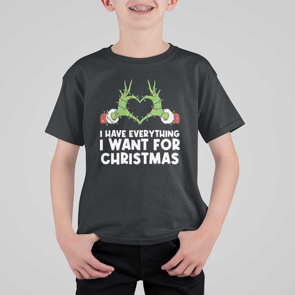 Funny Elf Hand Christmas T Shirt For Kid I Have Everything I Want For Christmas - Wonder Print Shop