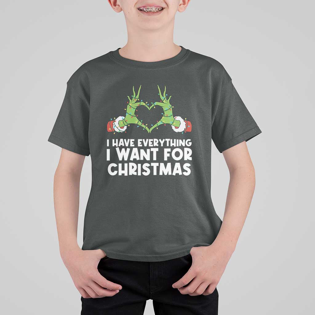 Funny Elf Hand Christmas T Shirt For Kid I Have Everything I Want For Christmas - Wonder Print Shop