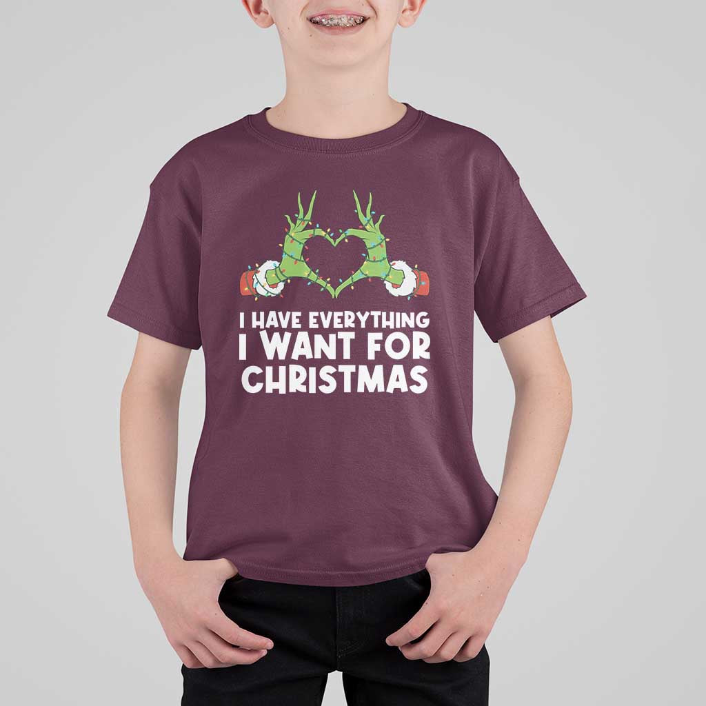 Funny Elf Hand Christmas T Shirt For Kid I Have Everything I Want For Christmas - Wonder Print Shop