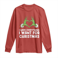 Funny Elf Hand Christmas Long Sleeve Shirt I Have Everything I Want For Christmas - Wonder Print Shop