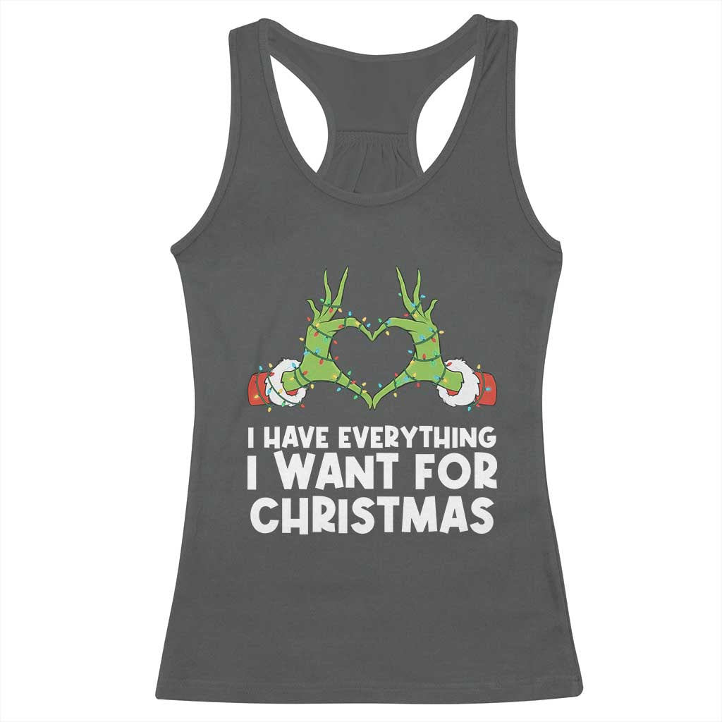 Funny Elf Hand Christmas Racerback Tank Top I Have Everything I Want For Christmas - Wonder Print Shop