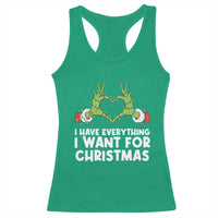Funny Elf Hand Christmas Racerback Tank Top I Have Everything I Want For Christmas - Wonder Print Shop