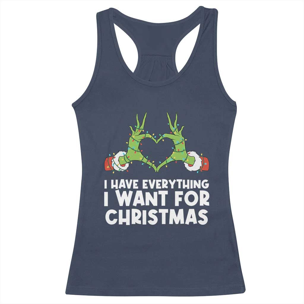 Funny Elf Hand Christmas Racerback Tank Top I Have Everything I Want For Christmas - Wonder Print Shop