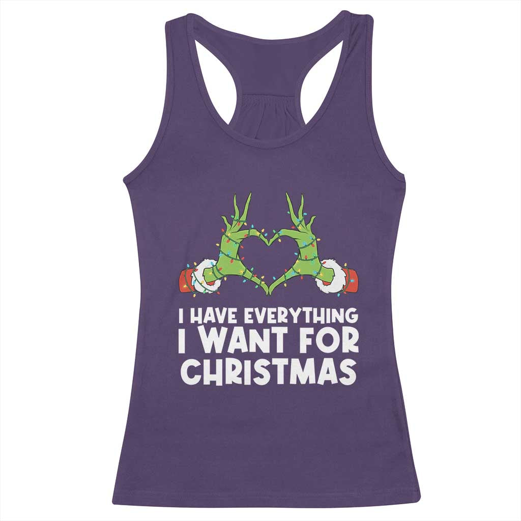 Funny Elf Hand Christmas Racerback Tank Top I Have Everything I Want For Christmas - Wonder Print Shop