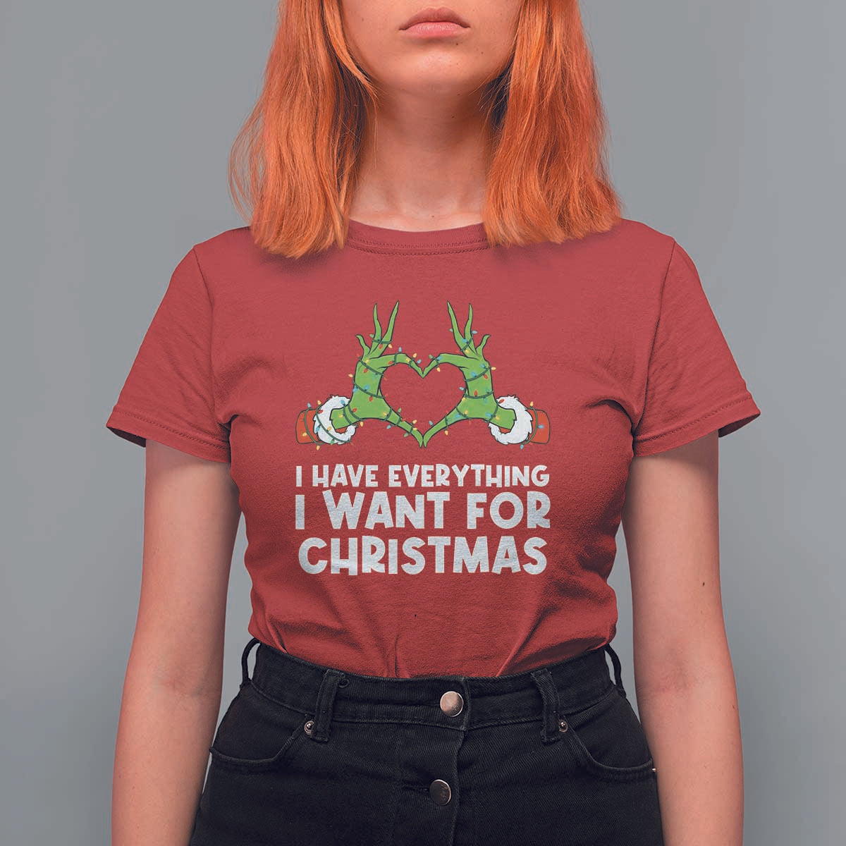 Funny Elf Hand Christmas T Shirt For Women I Have Everything I Want For Christmas - Wonder Print Shop