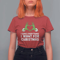 Funny Elf Hand Christmas T Shirt For Women I Have Everything I Want For Christmas - Wonder Print Shop