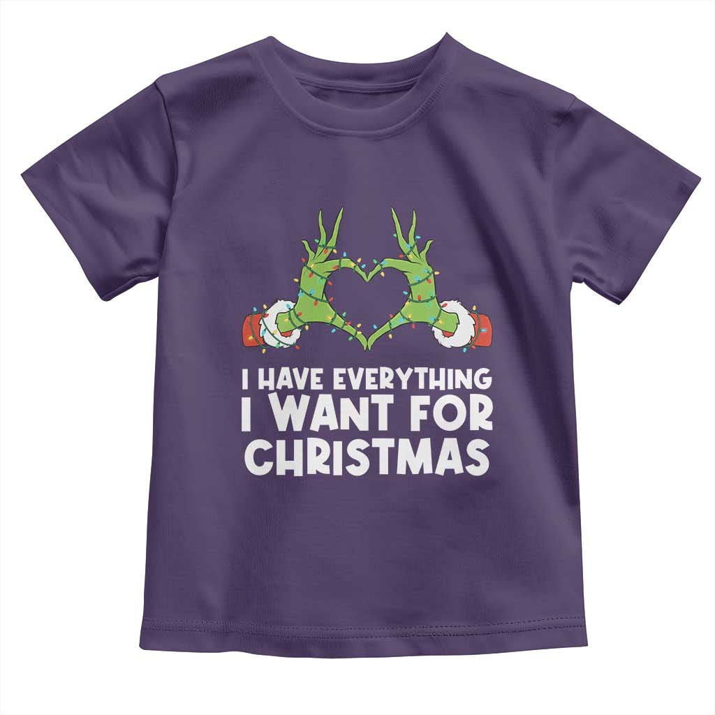 Funny Elf Hand Christmas Toddler T Shirt I Have Everything I Want For Christmas - Wonder Print Shop