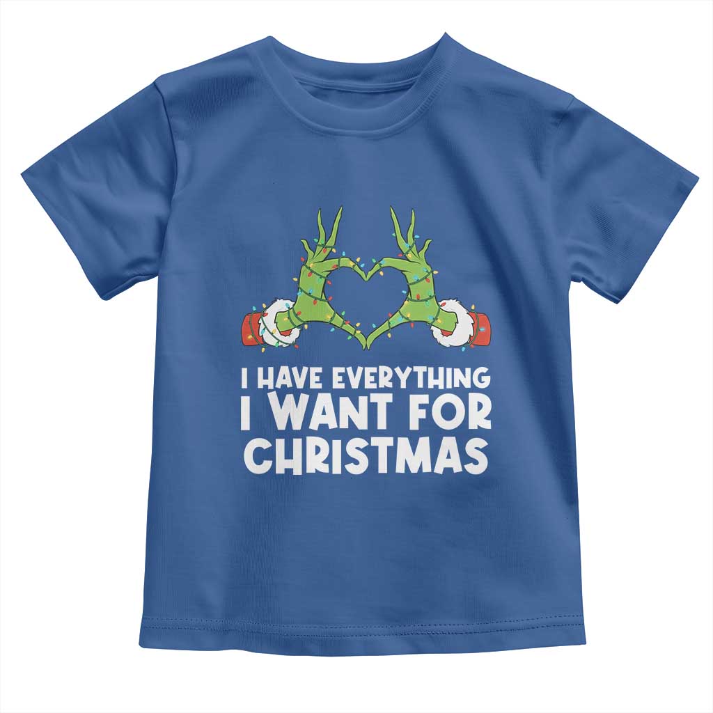 Funny Elf Hand Christmas Toddler T Shirt I Have Everything I Want For Christmas - Wonder Print Shop
