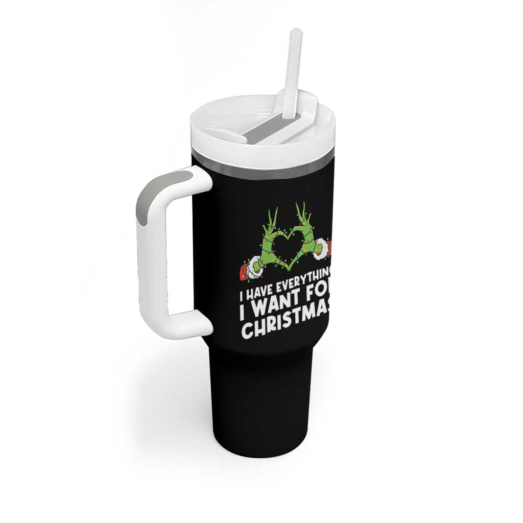 Funny Elf Hand Christmas Tumbler With Handle I Have Everything I Want For Christmas - Wonder Print Shop