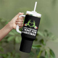 Funny Elf Hand Christmas Tumbler With Handle I Have Everything I Want For Christmas - Wonder Print Shop