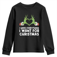Funny Elf Hand Christmas Youth Sweatshirt I Have Everything I Want For Christmas - Wonder Print Shop