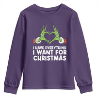 Funny Elf Hand Christmas Youth Sweatshirt I Have Everything I Want For Christmas - Wonder Print Shop