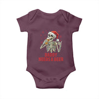 Funny Skeleton Beer Christmas Baby Onesie Daddy Needs A Beer - Wonder Print Shop