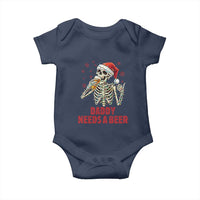 Funny Skeleton Beer Christmas Baby Onesie Daddy Needs A Beer - Wonder Print Shop