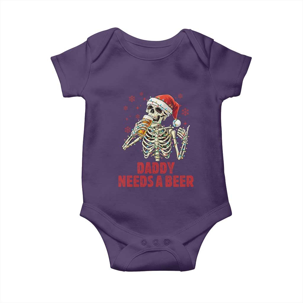 Funny Skeleton Beer Christmas Baby Onesie Daddy Needs A Beer - Wonder Print Shop