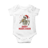 Funny Skeleton Beer Christmas Baby Onesie Daddy Needs A Beer - Wonder Print Shop