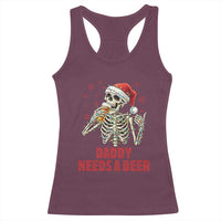 Funny Skeleton Beer Christmas Racerback Tank Top Daddy Needs A Beer - Wonder Print Shop