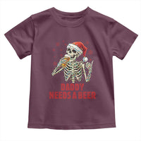 Funny Skeleton Beer Christmas Toddler T Shirt Daddy Needs A Beer - Wonder Print Shop