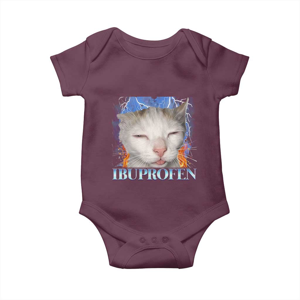 Funny Cat Meme Baby Onesie Ibuprofen Silly Kitten - Wonder Print Shop