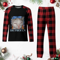 Funny Cat Meme Plaid Pajama Set Ibuprofen Silly Kitten - Wonder Print Shop