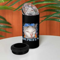 Funny Cat Meme 4 in 1 Can Cooler Tumbler Ibuprofen Silly Kitten - Wonder Print Shop