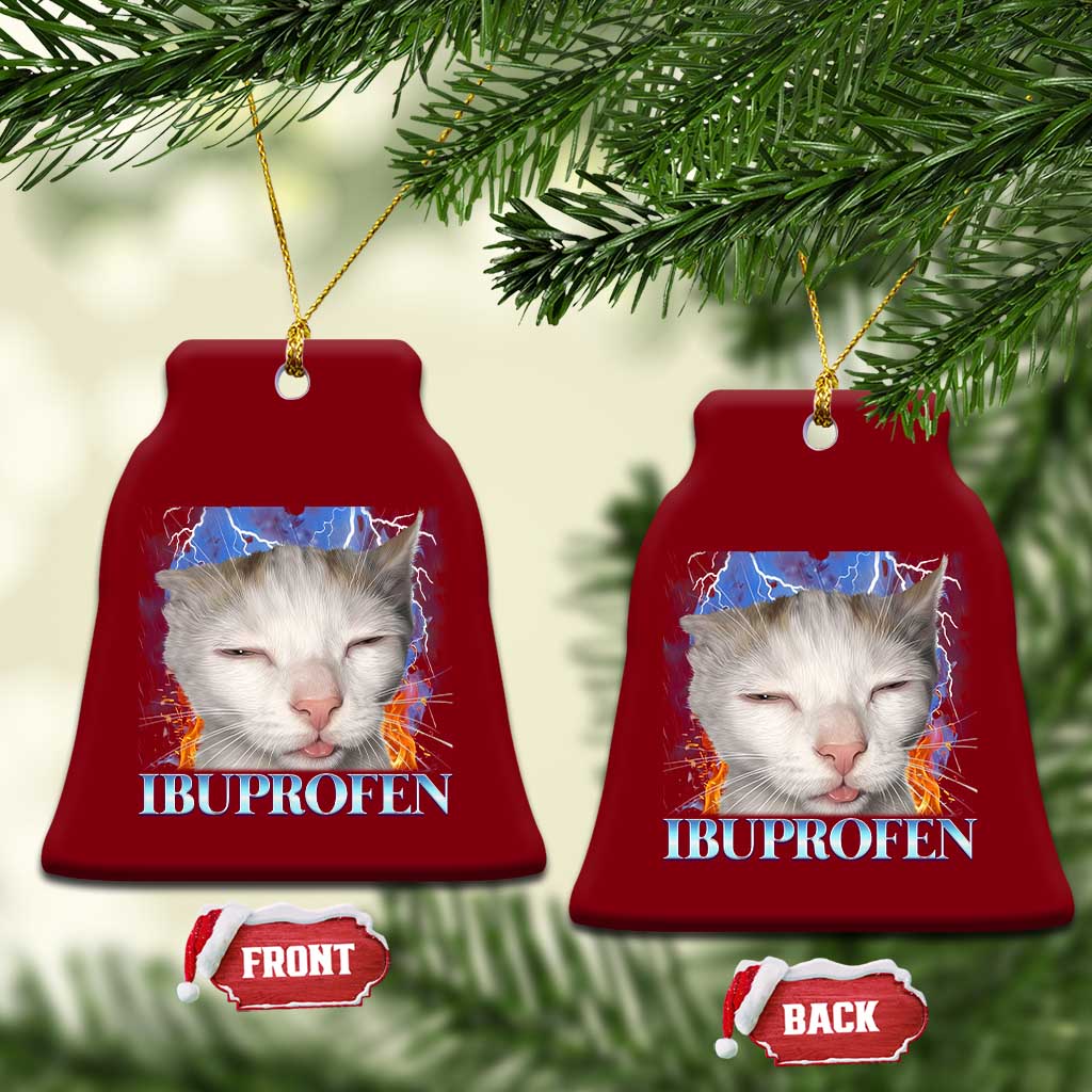 Funny Cat Meme Ceramic Ornament Ibuprofen Silly Kitten - Wonder Print Shop