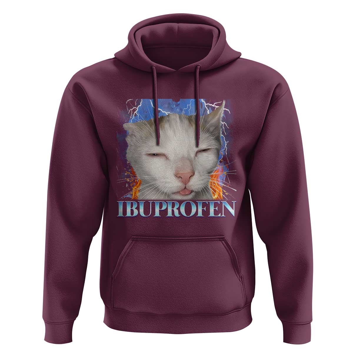 Funny Cat Meme Hoodie Ibuprofen Silly Kitten - Wonder Print Shop