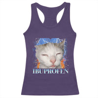 Funny Cat Meme Racerback Tank Top Ibuprofen Silly Kitten - Wonder Print Shop