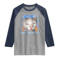 Funny Cat Meme Raglan Shirt Ibuprofen Silly Kitten - Wonder Print Shop