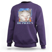 Funny Cat Meme Sweatshirt Ibuprofen Silly Kitten - Wonder Print Shop