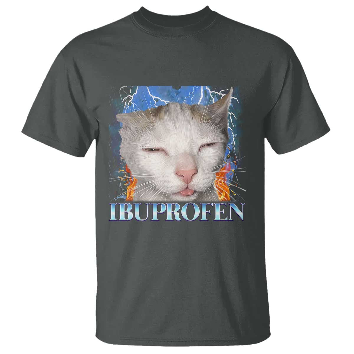 Funny Cat Meme T Shirt Ibuprofen Silly Kitten - Wonder Print Shop