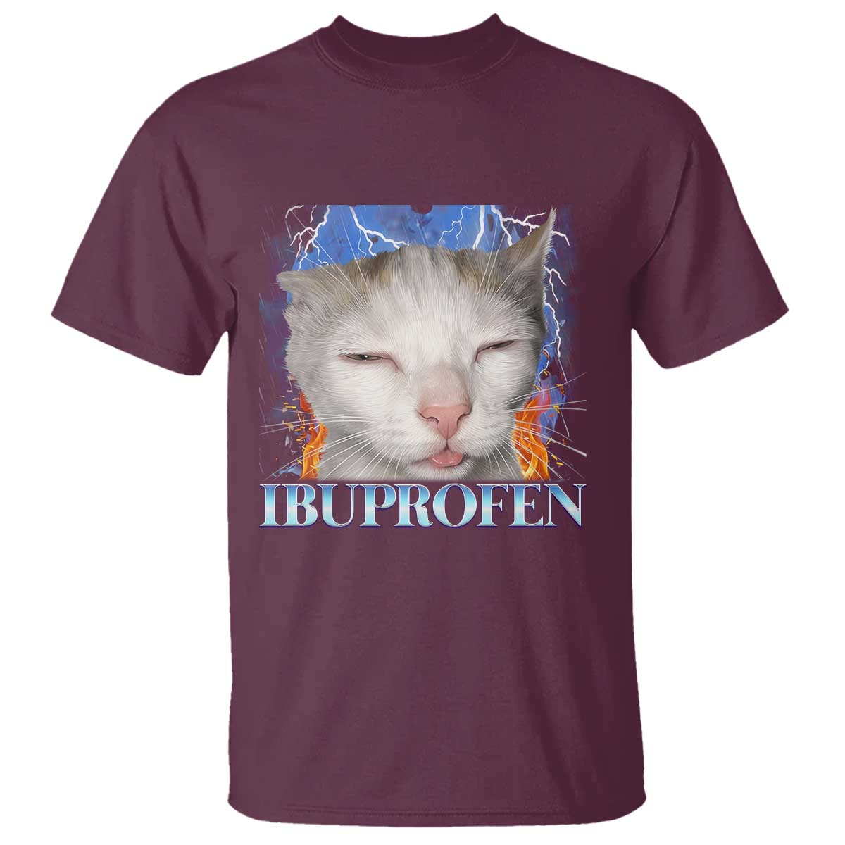 Funny Cat Meme T Shirt Ibuprofen Silly Kitten - Wonder Print Shop