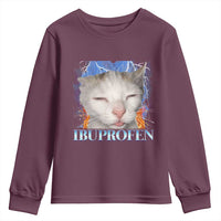 Funny Cat Meme Youth Sweatshirt Ibuprofen Silly Kitten - Wonder Print Shop