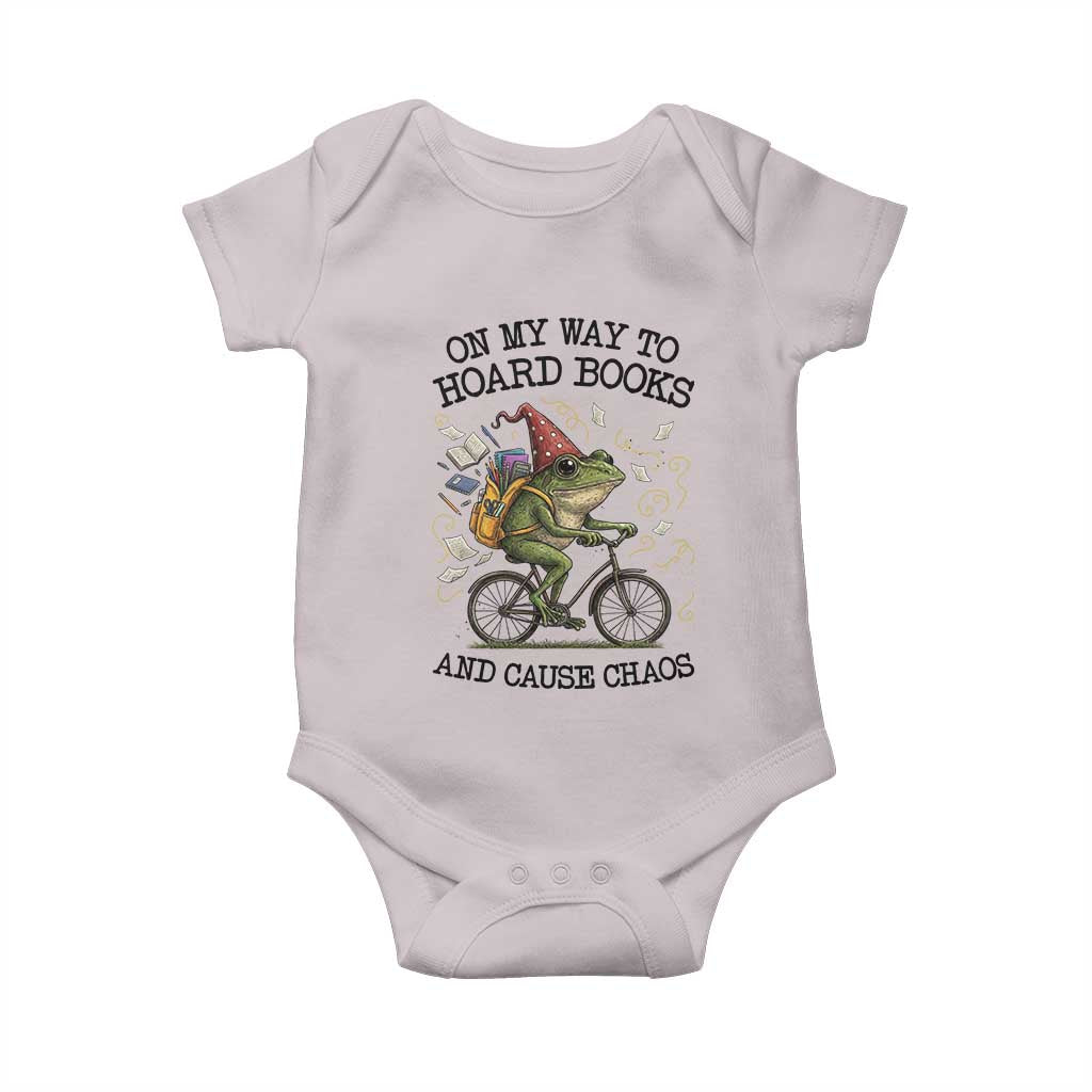 Funny Frog Meme Baby Onesie On My Way to Hoard Books and Cause Chaos - Wonder Print Shop