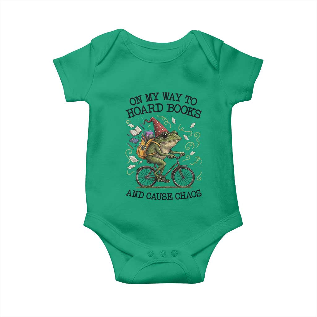 Funny Frog Meme Baby Onesie On My Way to Hoard Books and Cause Chaos - Wonder Print Shop