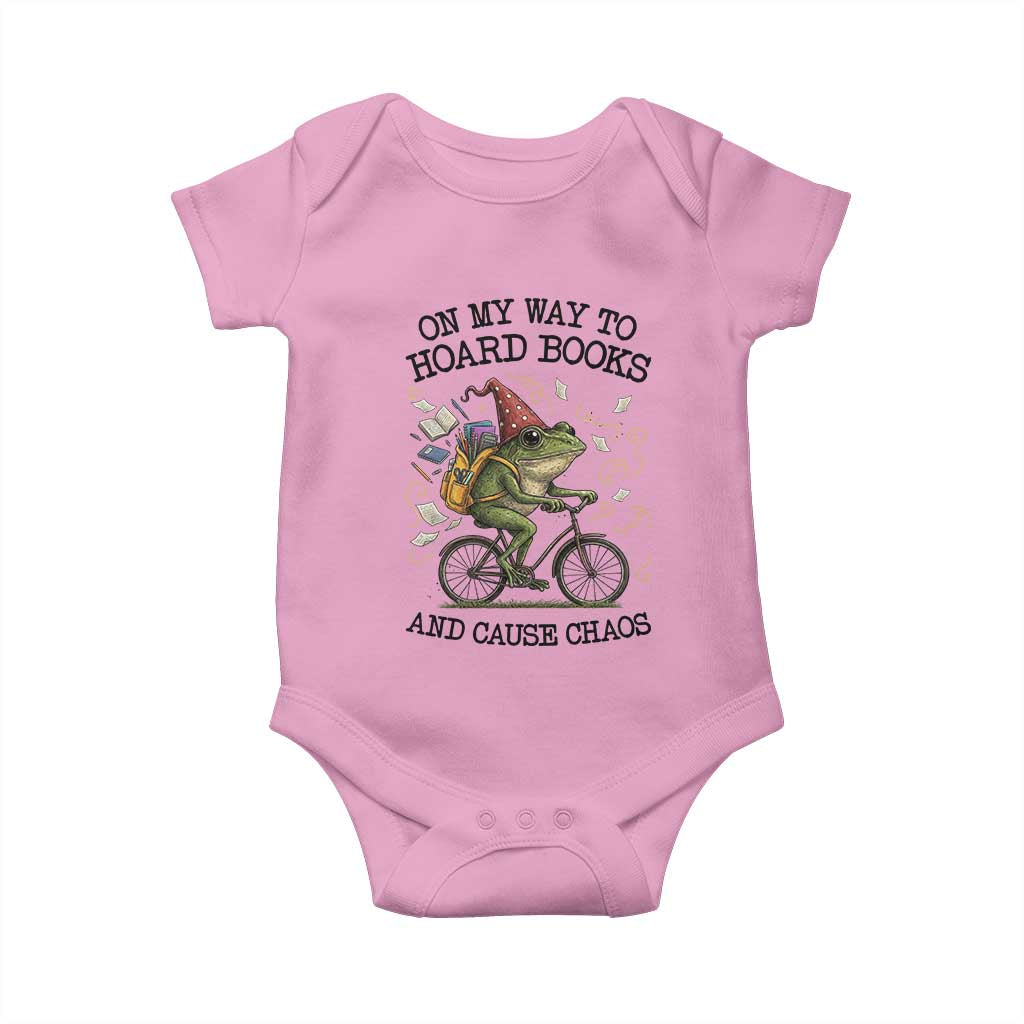 Funny Frog Meme Baby Onesie On My Way to Hoard Books and Cause Chaos - Wonder Print Shop