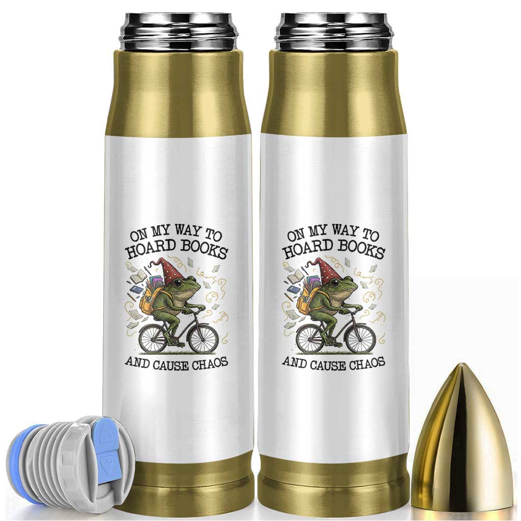 Funny Frog Meme Bullet Tumbler On My Way to Hoard Books and Cause Chaos - Wonder Print Shop