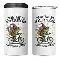 Funny Frog Meme 4 in 1 Can Cooler Tumbler On My Way to Hoard Books and Cause Chaos - Wonder Print Shop