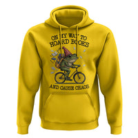 Funny Frog Meme Hoodie On My Way to Hoard Books and Cause Chaos - Wonder Print Shop