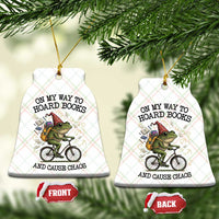 Funny Frog Meme Ceramic Ornament On My Way to Hoard Books and Cause Chaos - Wonder Print Shop
