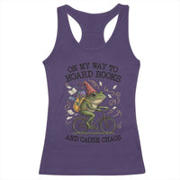 Funny Frog Meme Racerback Tank Top On My Way to Hoard Books and Cause Chaos - Wonder Print Shop