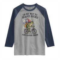 Funny Frog Meme Raglan Shirt On My Way to Hoard Books and Cause Chaos - Wonder Print Shop