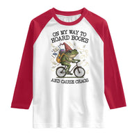 Funny Frog Meme Raglan Shirt On My Way to Hoard Books and Cause Chaos - Wonder Print Shop
