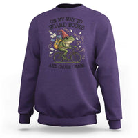 Funny Frog Meme Sweatshirt On My Way to Hoard Books and Cause Chaos - Wonder Print Shop